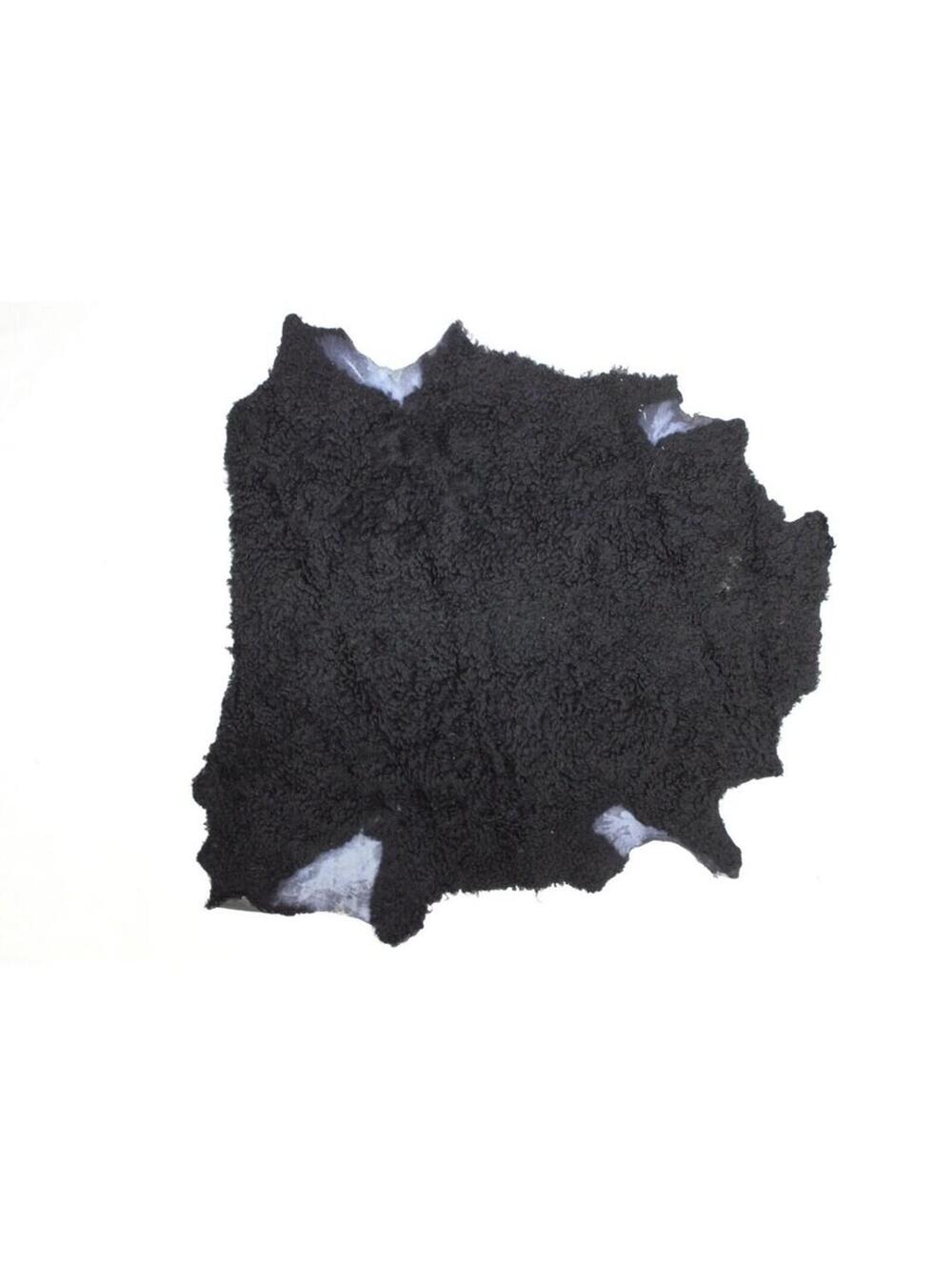 Showroom New Black Lamb Fur Hide Fur Skin Rug Carpet 35" X 33"